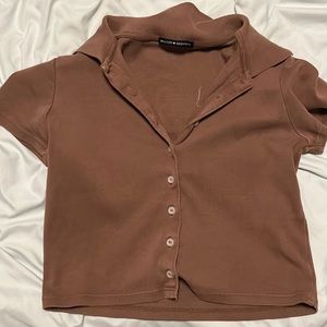 Brandy cropped polo